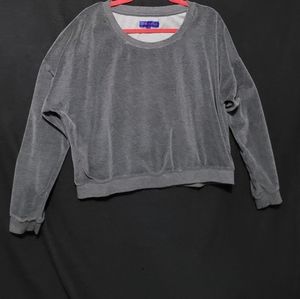 vintage Aeropostale-SUPER Soft Velour scoopneck Sweatshirt-Lg-egplc
